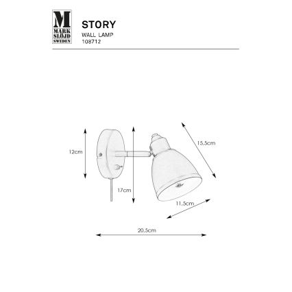 Markslöjd 108712 - Аплик STORY 1xE14/40W/230V черен