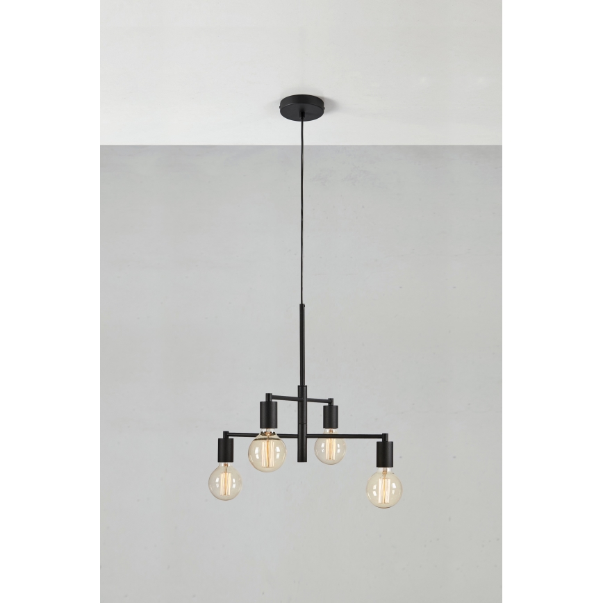 Markslöjd 108716 - Пендел CIELO 4xE27/40W/230V черен