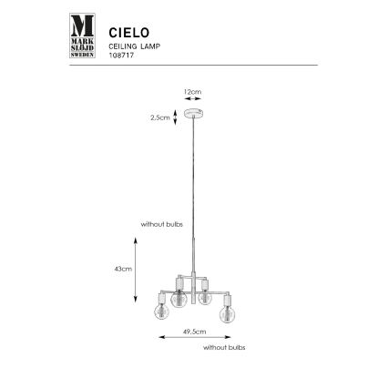 Markslöjd 108717 - Пендел CIELO 6xE27/40W/230V черен