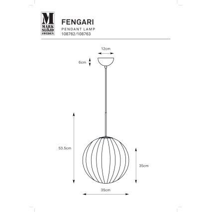 Markslöjd 108763 - Пендел FENGARI 1xE14/40W/230V бежов