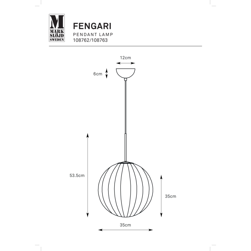 Markslöjd 108763 - Пендел FENGARI 1xE14/40W/230V бежов