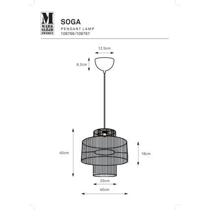 Markslöjd 108767 - Пендел SOGA 1xE27/40W/230V златист