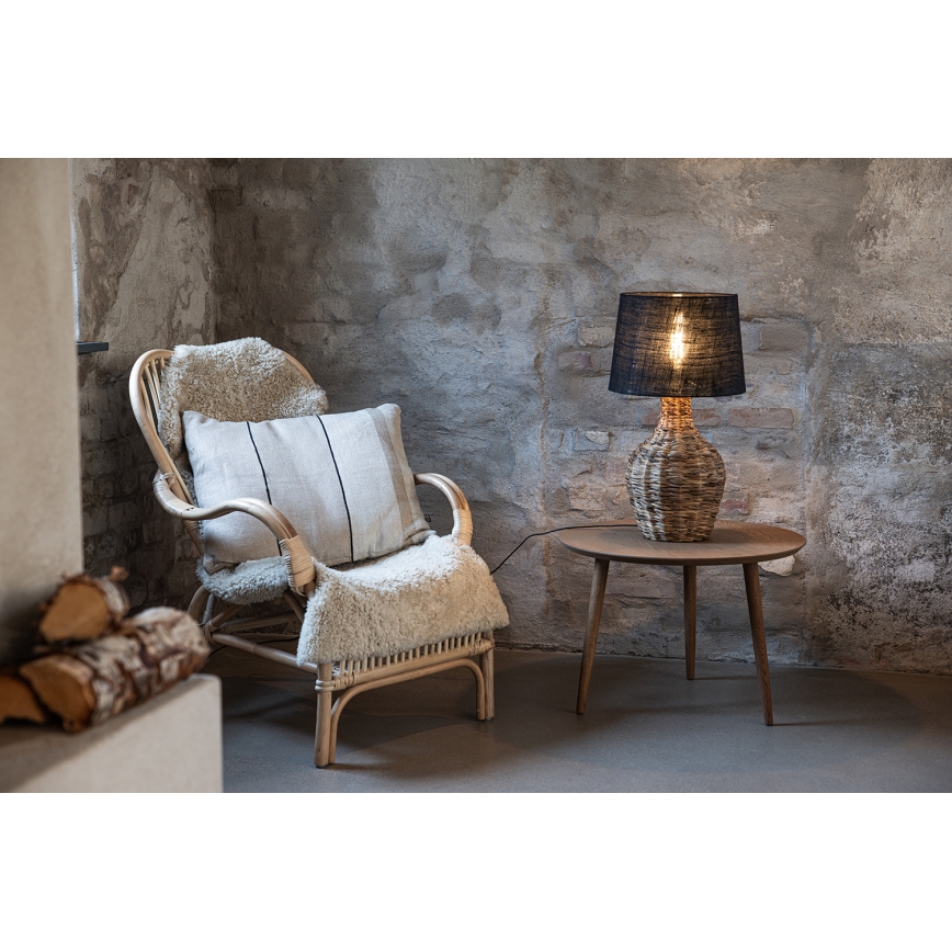 Markslöjd 108770 - Настолна лампа PAGLIA 1xE27/40W/230V черен/ратан