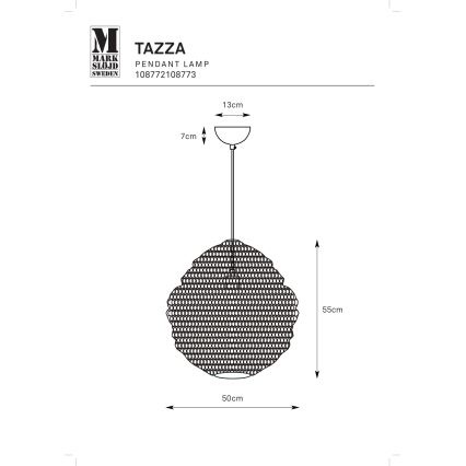 Markslöjd 108773 - Пендел TAZZA 1xE27/40W/230V златист