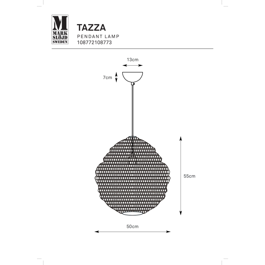 Markslöjd 108773 - Пендел TAZZA 1xE27/40W/230V златист