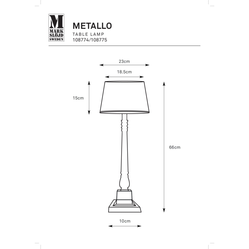 Markslöjd 108774 - Настолна лампа METALLO 1xE27/40W/230V златист