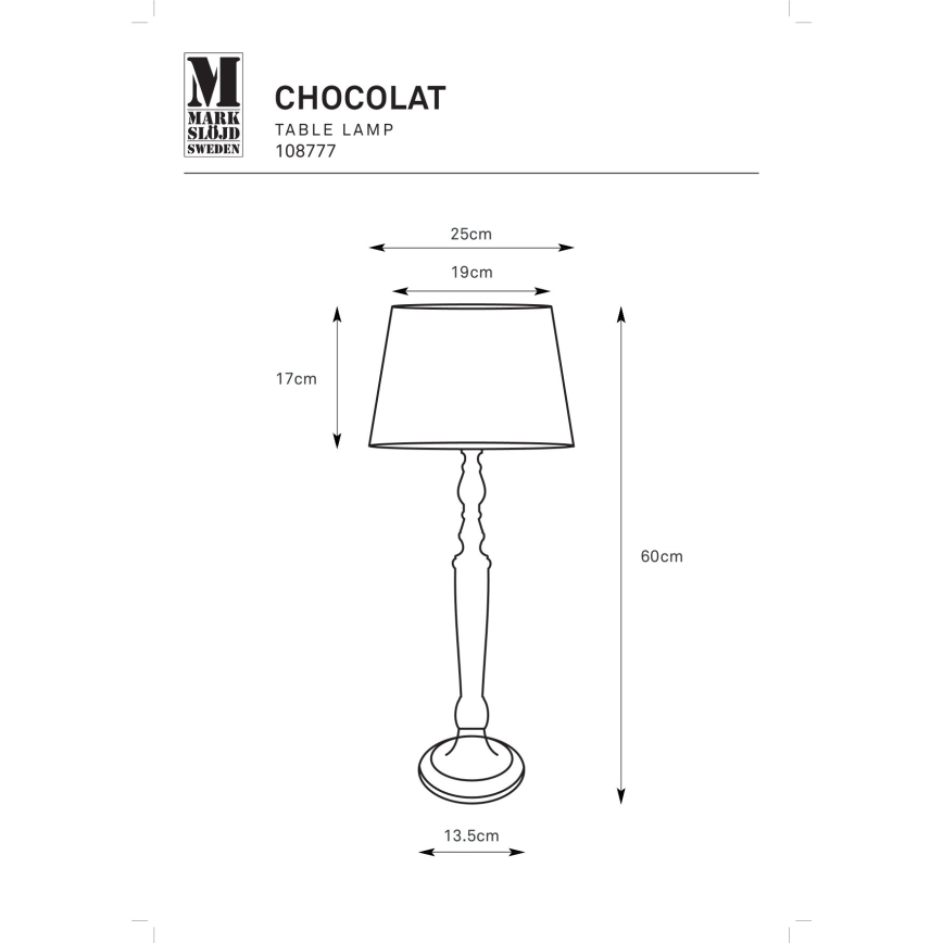 Markslöjd 108777 - Лампион CHOCOLAT 1xE27/40W/230V кафяв/бежов