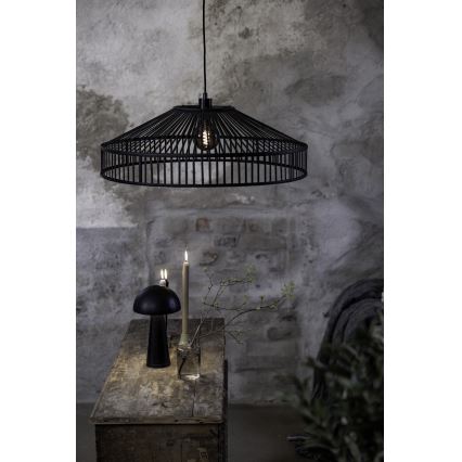 Markslöjd 108782 - Пендел TAPA 1xE27/40W/230V черен/бамбук