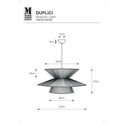 Markslöjd 108785 - Пендел DUPLICI 1xE27/40W/230V бежов/бамбук