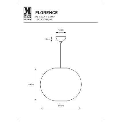 Markslöjd 108791 - Пендел FORENCE 1xE27/40W/230V Ø 50 см черен