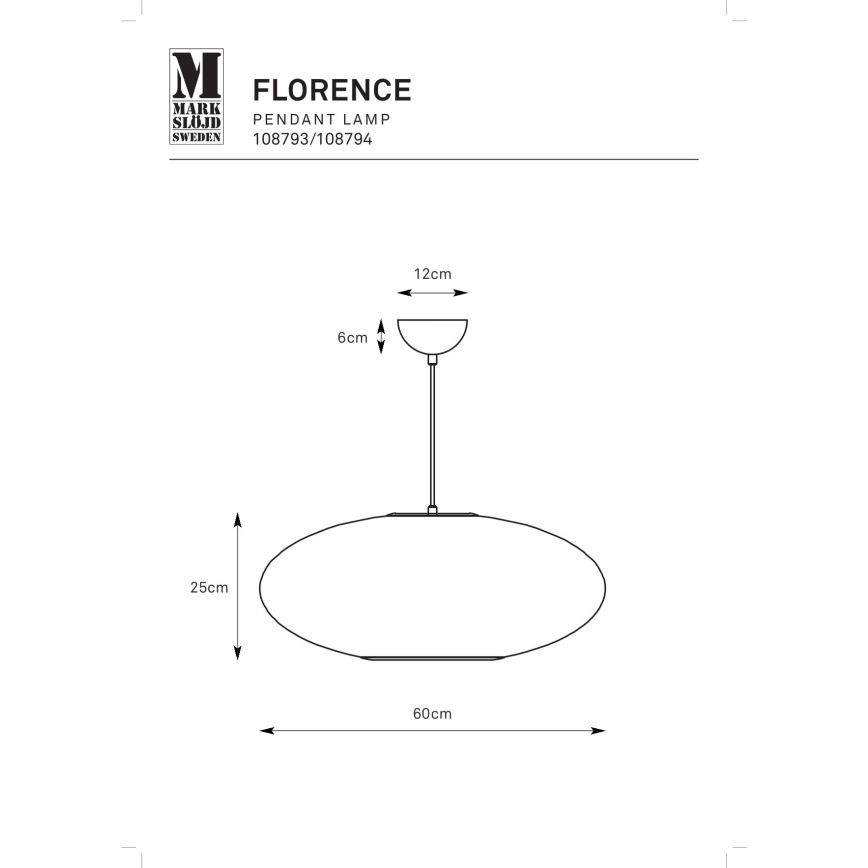 Markslöjd 108793 - Пендел FORENCE 1xE27/40W/230V Ø 60 см черен