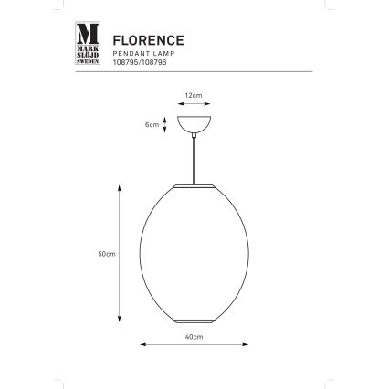 Markslöjd 108795 - Пендел FLORENCE 1xE27/40W/230V черен