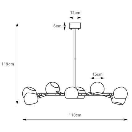 Markslöjd 108852 - Висящ полилей EDGAR 8xE14/40W/230V черен
