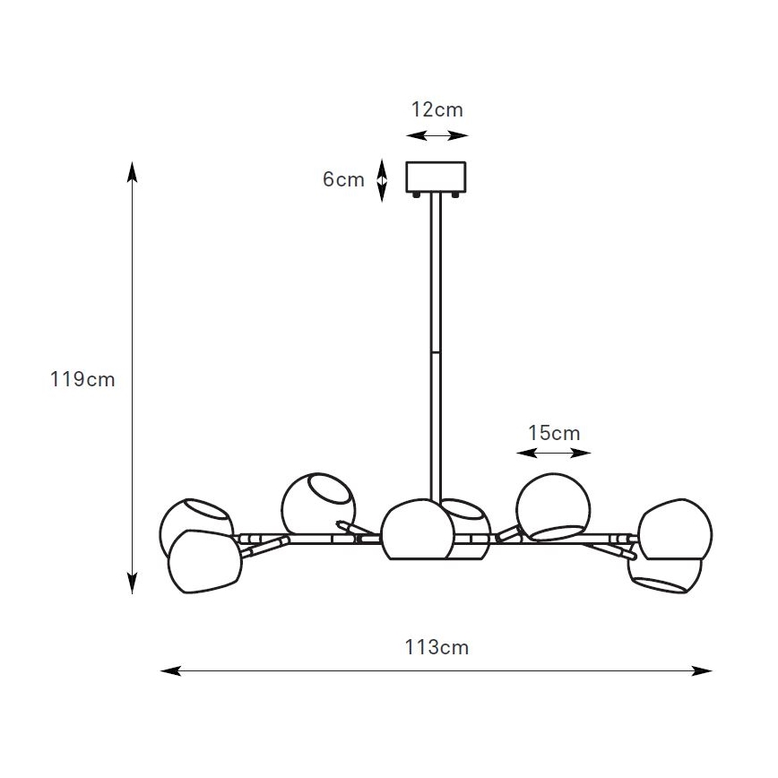 Markslöjd 108852 - Висящ полилей EDGAR 8xE14/40W/230V черен
