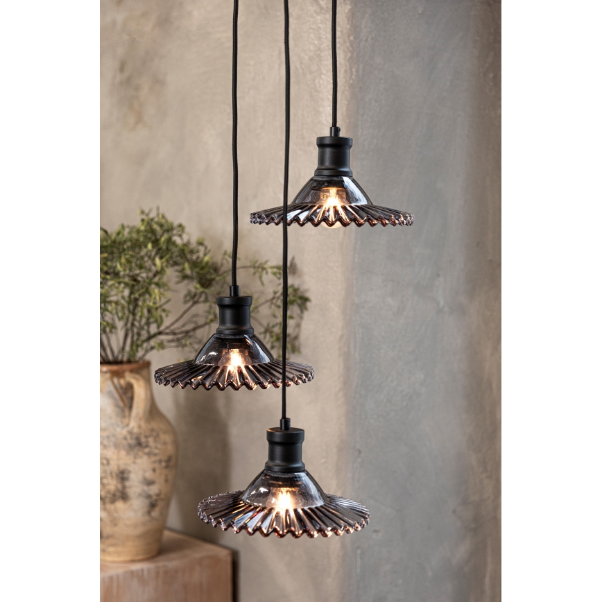 Markslöjd 108853 - Пендел NOVIA 3xE27/40W/230V черен/опушен