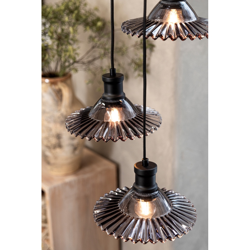 Markslöjd 108853 - Пендел NOVIA 3xE27/40W/230V черен/опушен
