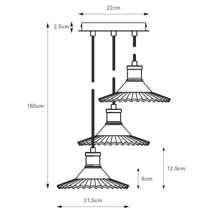 Markslöjd 108853 - Пендел NOVIA 3xE27/40W/230V черен/опушен