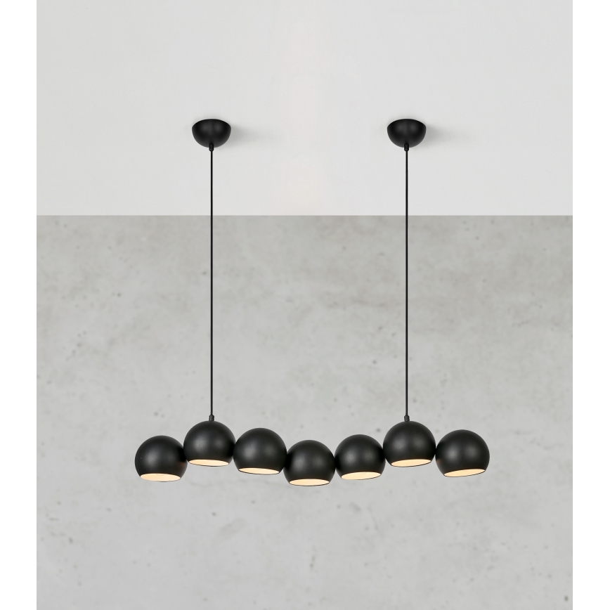 Markslöjd 108860 - Пендел CUPOLO 7xE14/40W/230V черен