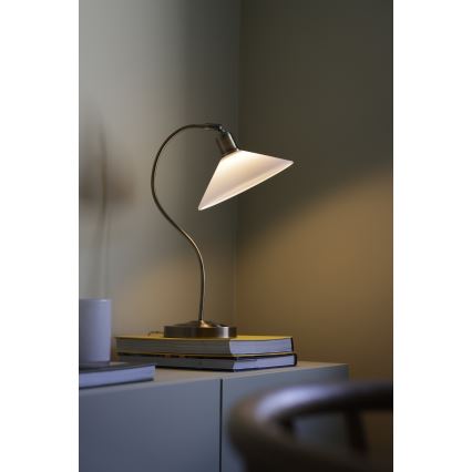Markslöjd 108863 - Настолна лампа VELA 1xE27/40W/230V месинг/бял