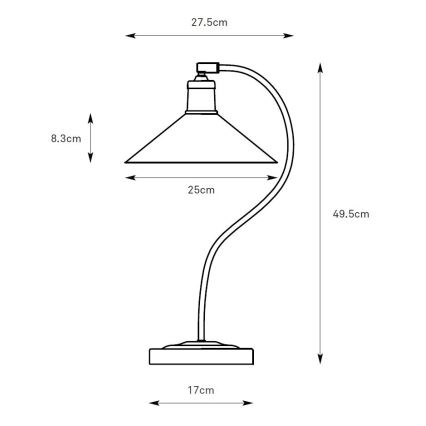 Markslöjd 108864 - Настолна лампа VELA 1xE27/40W/230V месинг/зелен