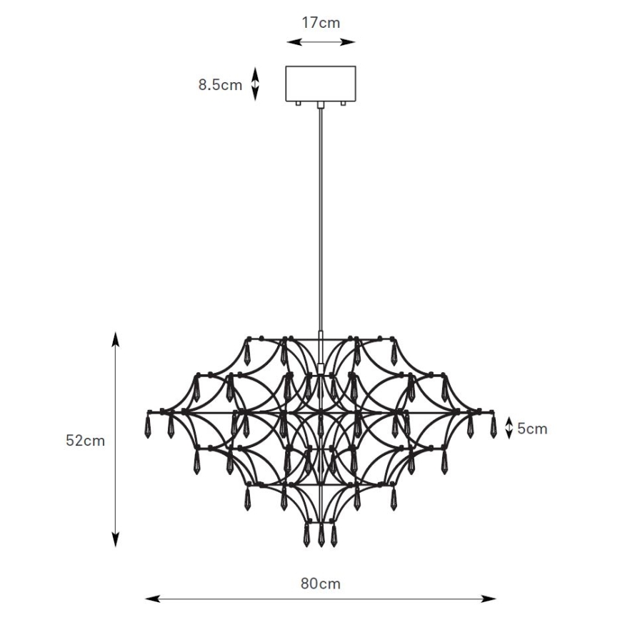 Markslöjd 108870 - LED Димируем кристален полилей на нишка EFESOS LED/25W/230V Ø 80 см