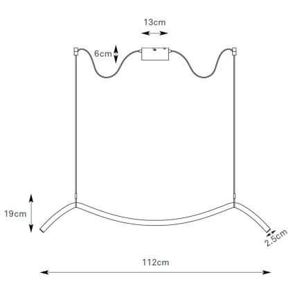 Markslöjd 108873 - Димируема LED-люстра на кабел MELT LED/13W/230V 112 cm черна