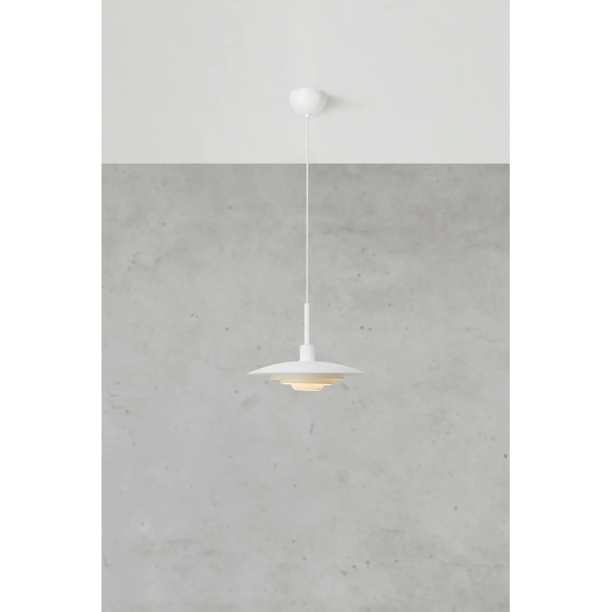 Markslöjd 108874 - Висяща лампа на кабел PINY 1xE27/60W/230V Ø 35 см бяла