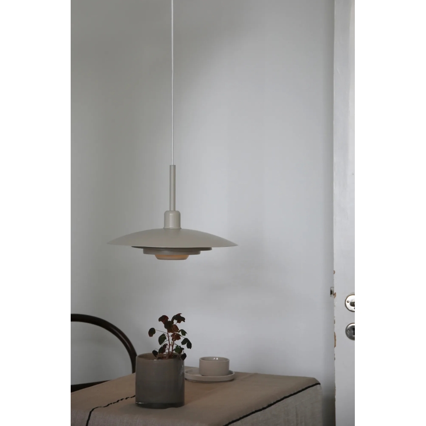 Markslöjd 108875 - Висяща лампа на кабел PINY 1xE27/60W/230V Ø 35 см бежова