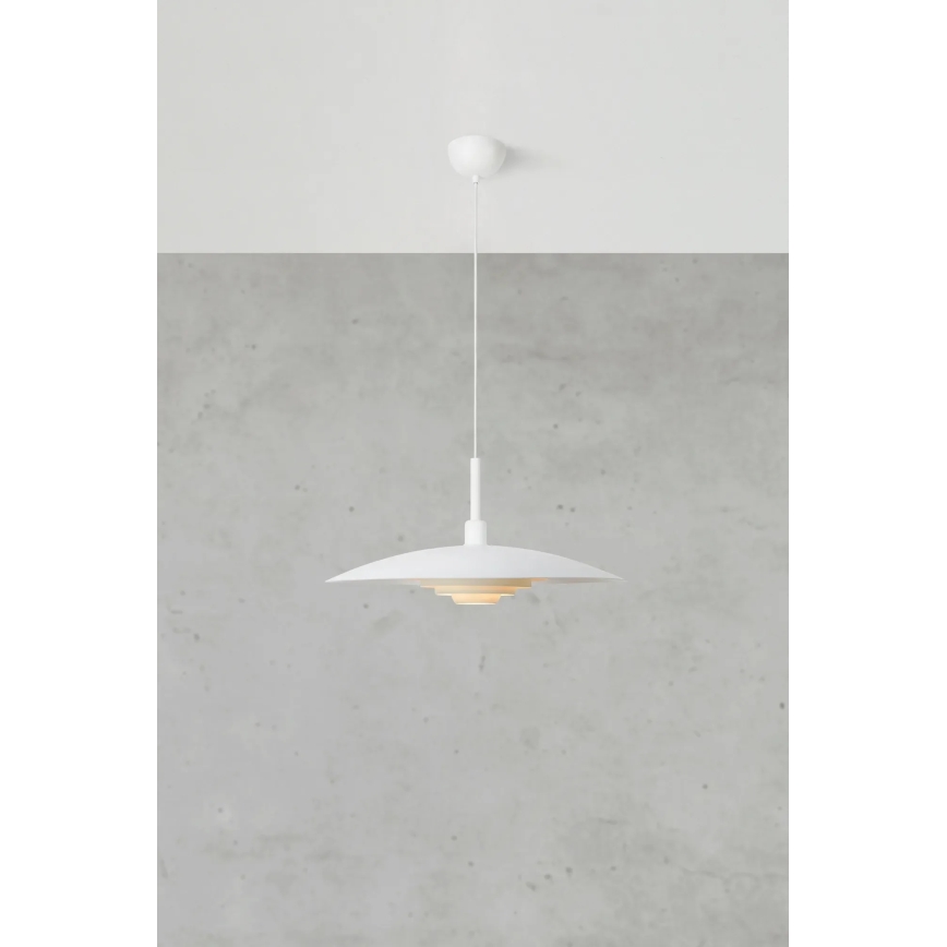 Markslöjd 108876 - Пендел с кабел PINY 1xE27/60W/230V, диаметър 57 см, бял