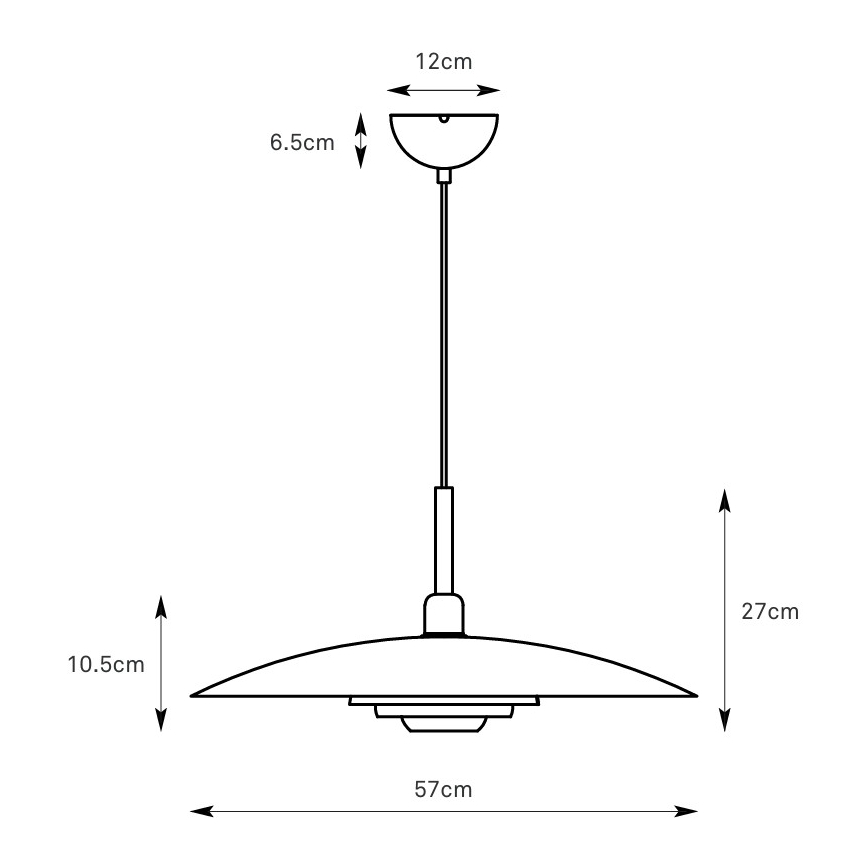 Markslöjd 108876 - Пендел с кабел PINY 1xE27/60W/230V, диаметър 57 см, бял