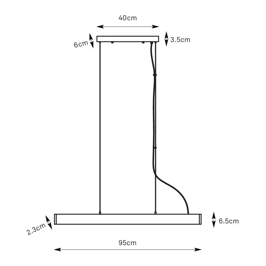 Markslöjd 108892 - PLANO LED/38W/230V пендант на кабел с възможност за димиране, бял