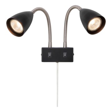 Markslöjd 108901 - Стенно точково осветително тяло CIRO 2xGU10/7W/230V черно
