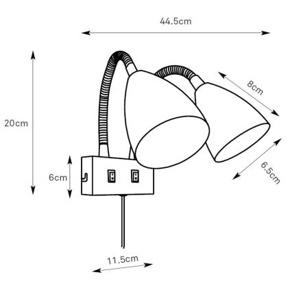 Markslöjd 108901 - Стенно точково осветително тяло CIRO 2xGU10/7W/230V черно