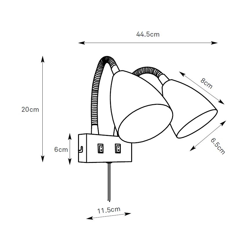 Markslöjd 108901 - Стенно точково осветително тяло CIRO 2xGU10/7W/230V черно