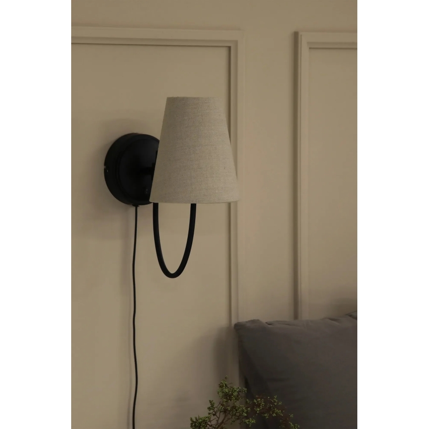Markslöjd 108907 - Стенен аплик AMAR 1xE14/40W/230V лен/черен