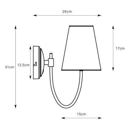 Markslöjd 108907 - Стенен аплик AMAR 1xE14/40W/230V лен/черен