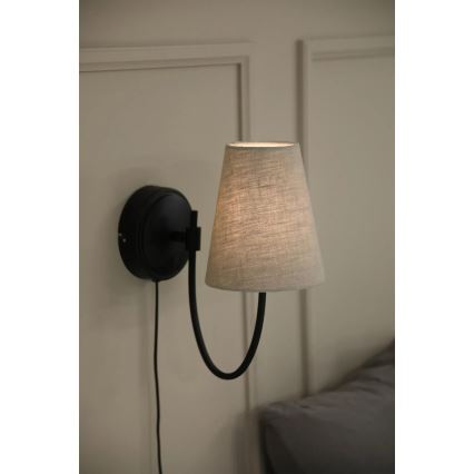 Markslöjd 108907 - Стенно осветително тяло AMAR 1xE14/40W/230V бежово/черно