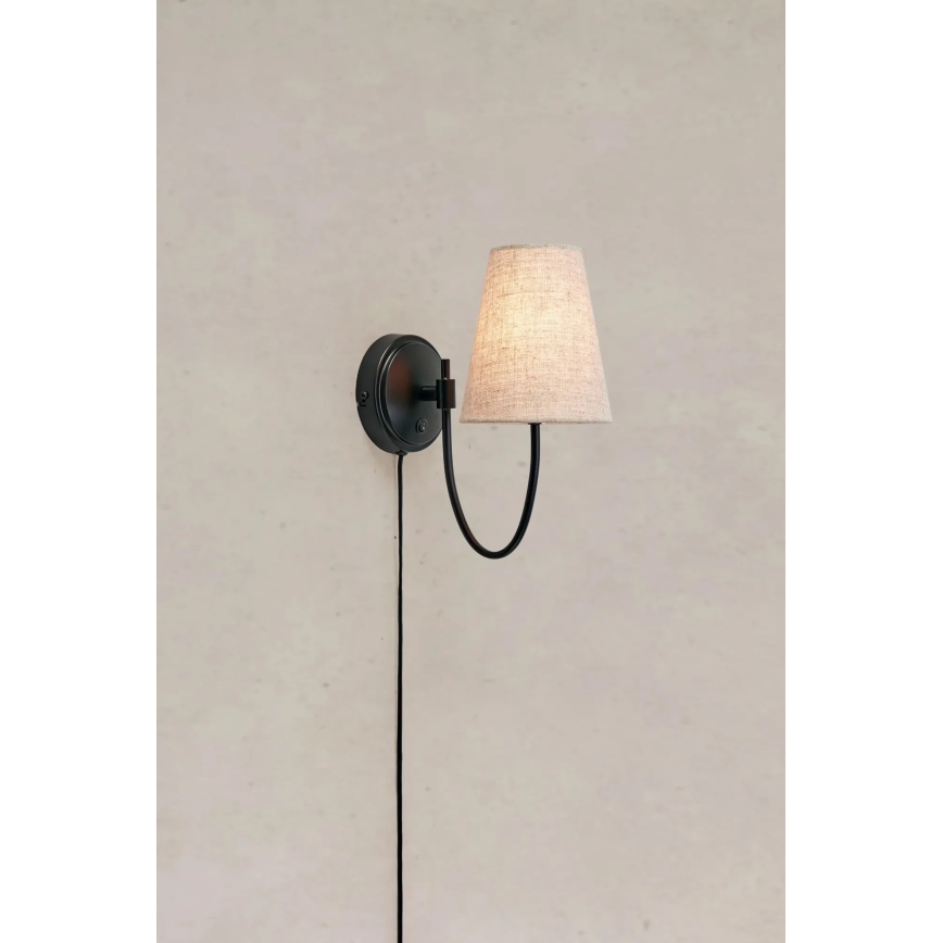 Markslöjd 108907 - Стенно осветително тяло AMAR 1xE14/40W/230V бежово/черно
