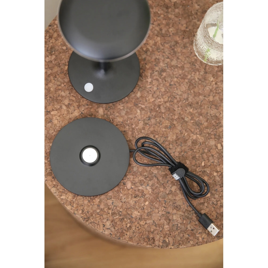 Markslöjd 108918 - LED Димируем екстериорен акумулаторен настолна лампа PETIT LED/2W/1800 mAh 2200/2700/3000K IP44 черен
