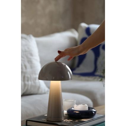 Markslöjd 108950 - LED димируема акумулаторна настолна лампа FUNGI LED/1,5W/5V 2000 mAh IP44 сива