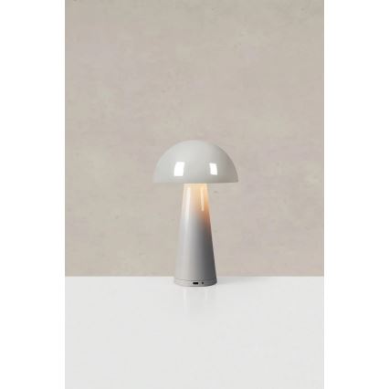 Markslöjd 108950 - LED димируема акумулаторна настолна лампа FUNGI LED/1,5W/5V 2000 mAh IP44 сива