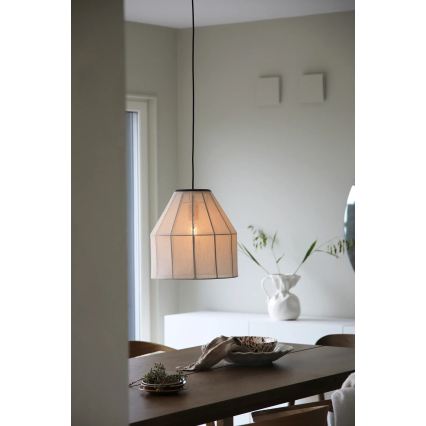 Markslöjd 108956 - Висяща лампа на кабел AIKO 1xE27/60W/230V диам. 37 см кремав/черен