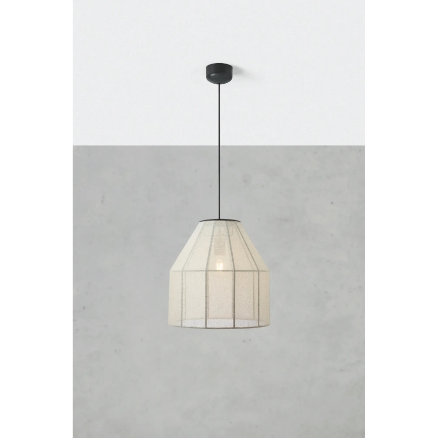 Markslöjd 108956 - Висяща лампа на кабел AIKO 1xE27/60W/230V диам. 37 см кремав/черен