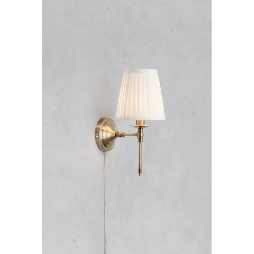 Markslöjd 108968 - Стенна лампа MANOR 1xE14/40W/230V бяла/месинг