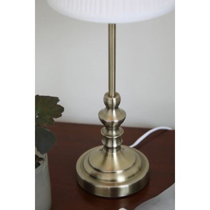 Markslöjd 108969 - Настолна лампа NOBLE 1xE14/40W/230V 56 см бяла/mесинг