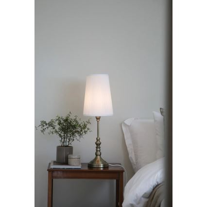 Markslöjd 108970 - Настолна лампа NOBLE 1xE14/40W/230V 66 см бяла/месинг