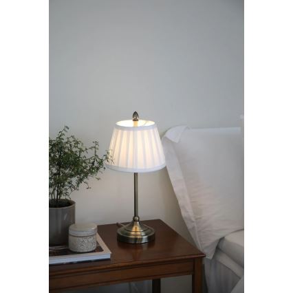 Markslöjd 108973 - Настолна лампа OXFORD 1xE14/40W/230V бяла/месинг