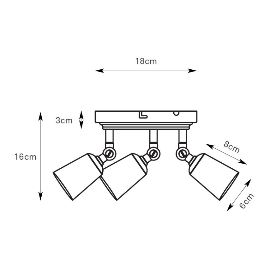 Markslöjd 108980 - Точково осветително тяло TINY 3xGU10/7W/230V, месинг