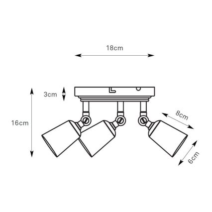 Markslöjd 108981 - Точково осветително тяло TINY 3xGU10/7W/230V лъскав хром