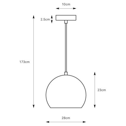 Markslöjd 108986 - Пендел на кабел POP 1xE27/40W/230V Ø 28 см сив